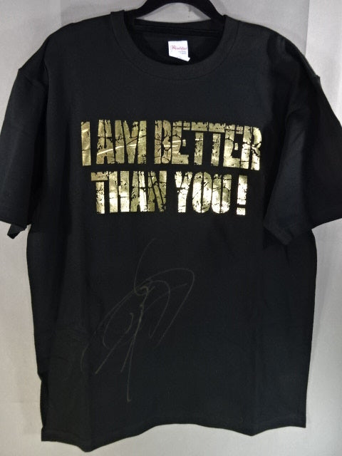 【hand signed autograph】 Naruki Doi 「I AM BETTER THAN YOU !」 T-Shirt (2) (Black)