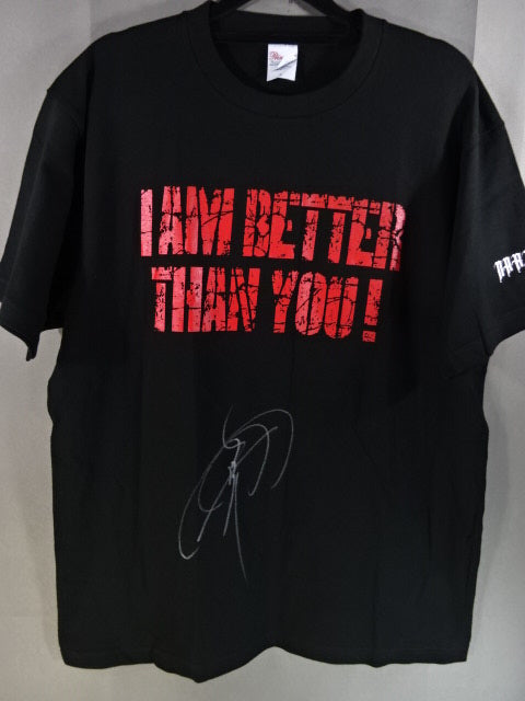【hand signed autograph】 Naruki Doi 「I AM BETTER THAN YOU !」 T-Shirt (3) (Black)