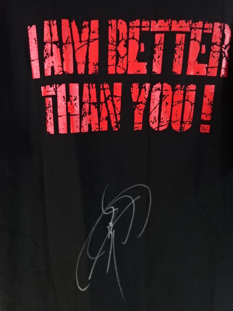 【hand signed autograph】 Naruki Doi 「I AM BETTER THAN YOU !」 T-Shirt (3) (Black)