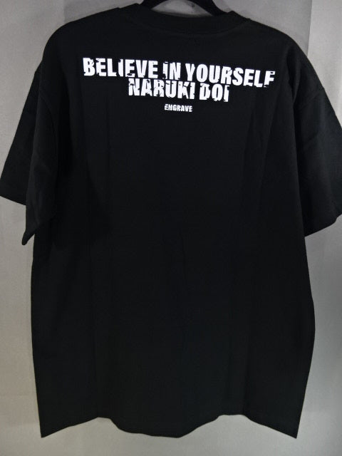 【hand signed autograph】 Naruki Doi  " NO PAIN NO GAIN" T-Shirt (2) (Black)