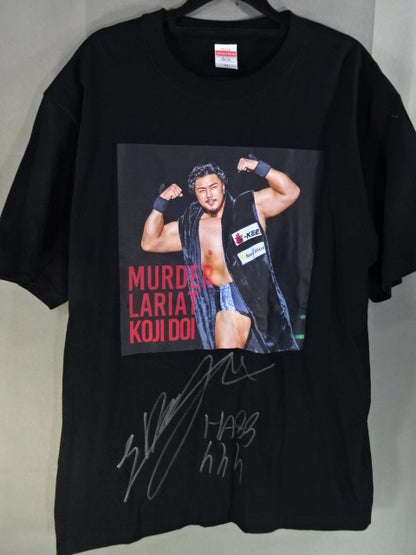 【hand signed autograph】 Koji Doi  Picture T-Shirts(1) (Black)