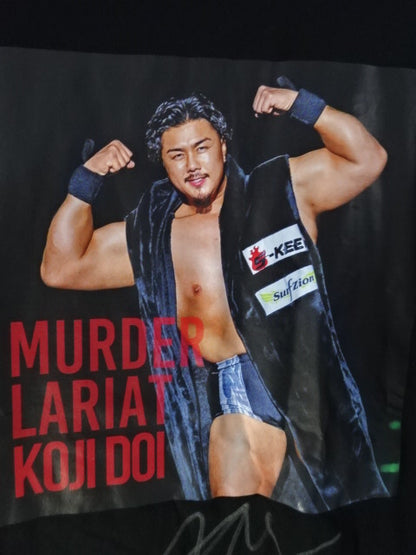 【hand signed autograph】 Koji Doi  Picture T-Shirts(1) (Black)