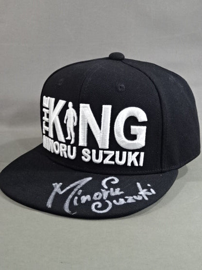 【直筆サイン入り】鈴木みのる「The KING」キャップ①(ブラック×ホワイト)
