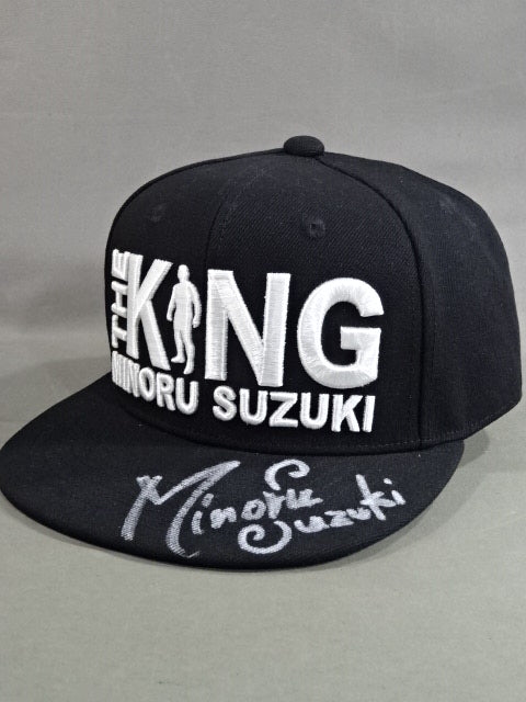 【直筆サイン入り】鈴木みのる「The KING」キャップ①(ブラック×ホワイト)