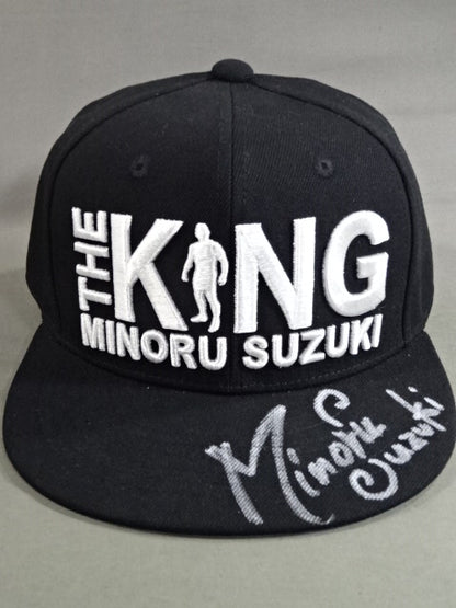 【直筆サイン入り】鈴木みのる「The KING」キャップ①(ブラック×ホワイト)