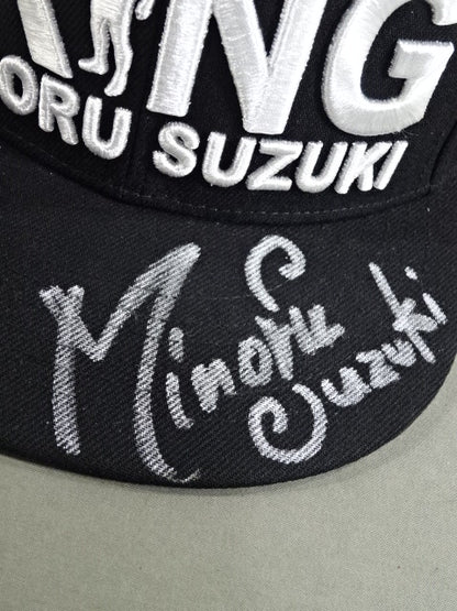 【直筆サイン入り】鈴木みのる「The KING」キャップ①(ブラック×ホワイト)