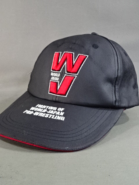 WJプロレス ロゴ レザー風キャップ