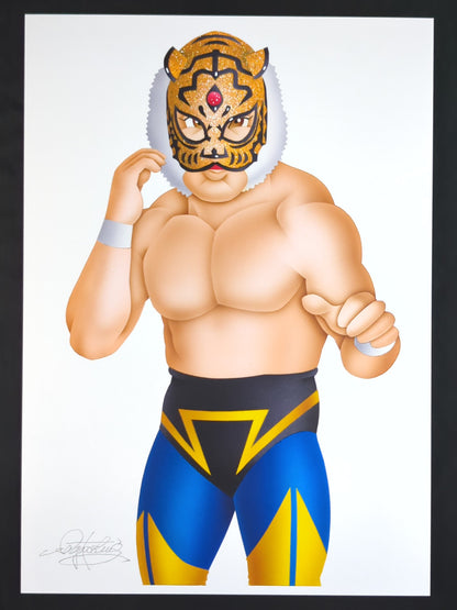 ★ Nagatoshi Sakai 's original painting work ★ "Four-dimensional killing method" The first tiger mask (orange glitter)
