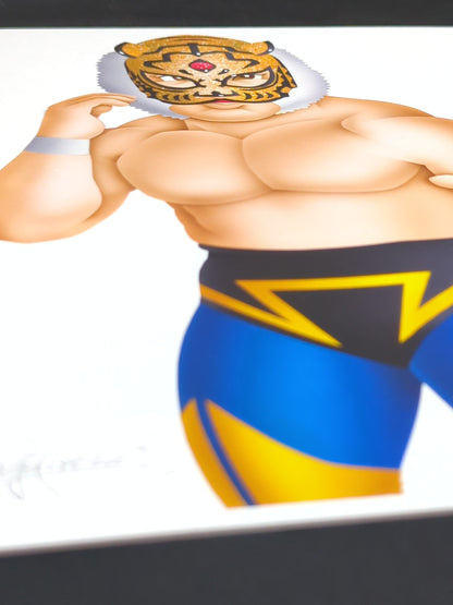 ★ Nagatoshi Sakai 's original painting work ★ "Four-dimensional killing method" The first tiger mask (orange glitter)