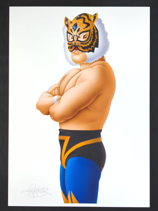 ★ Nagatoshi Sakai 's original drawing work ★ "The Legend of Misawa Tiger" 2nd  Tiger Mask (1986, Geji Geji type)
