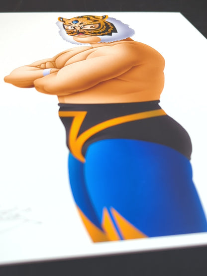 ★ Nagatoshi Sakai 's original drawing work ★ "The Legend of Misawa Tiger" 2nd  Tiger Mask (1986, Geji Geji type)