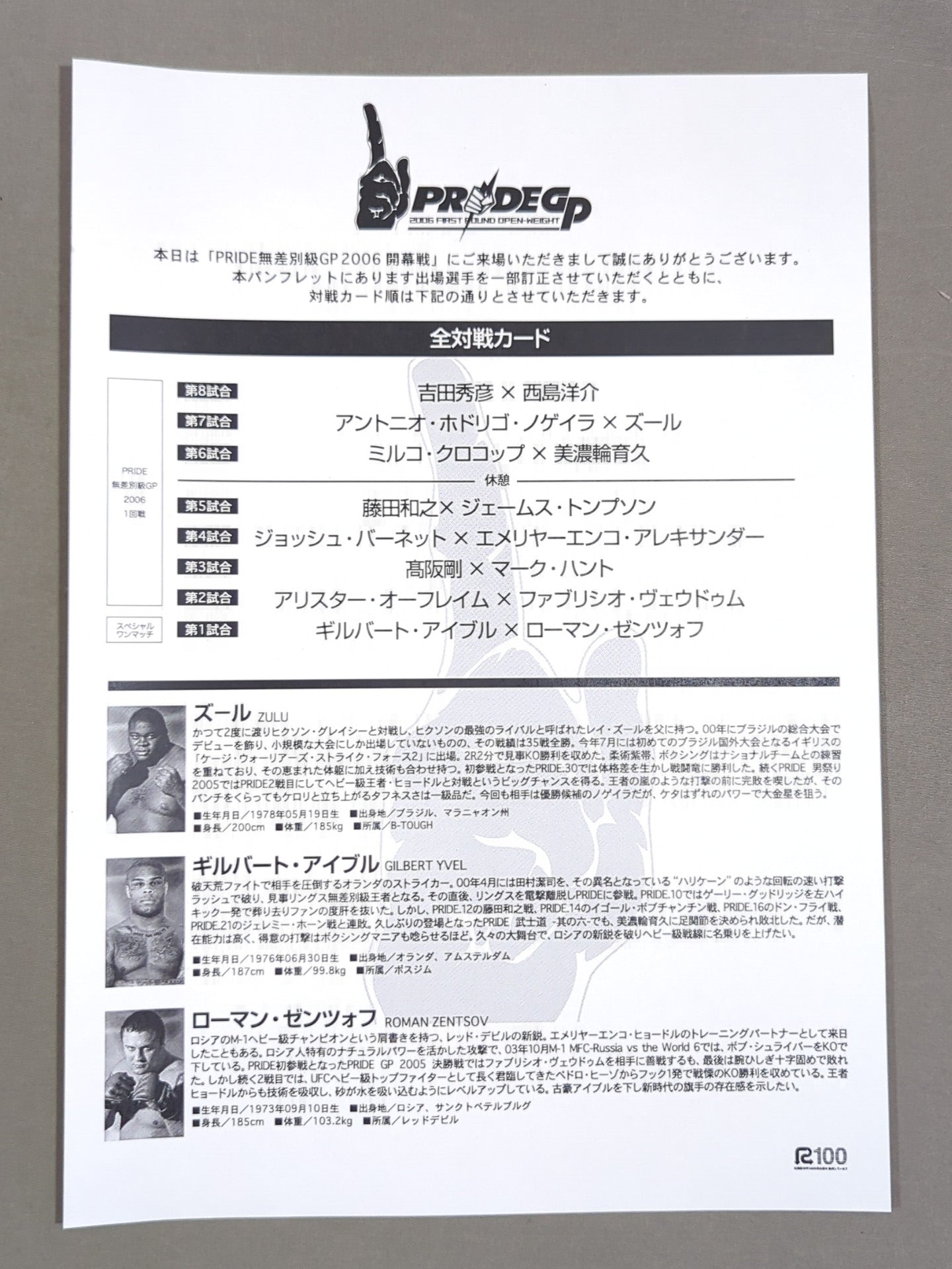 PRIDE GRAND PRIX 2006 1st ROUND OPEN WEIGHT