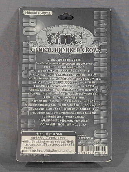 Jun Akiyama (GHC belt, fighting pose, GHC mount)