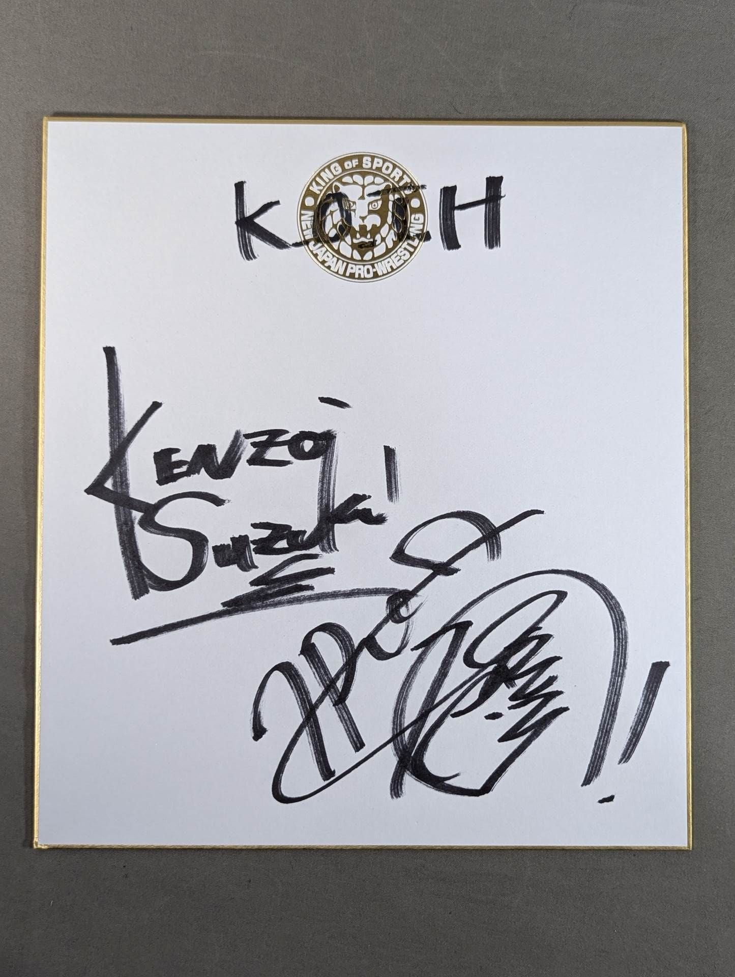 ★キング・オブ・ザ・ヒルズ★ 鈴木健想＆棚橋弘至(ライオンマーク色紙)