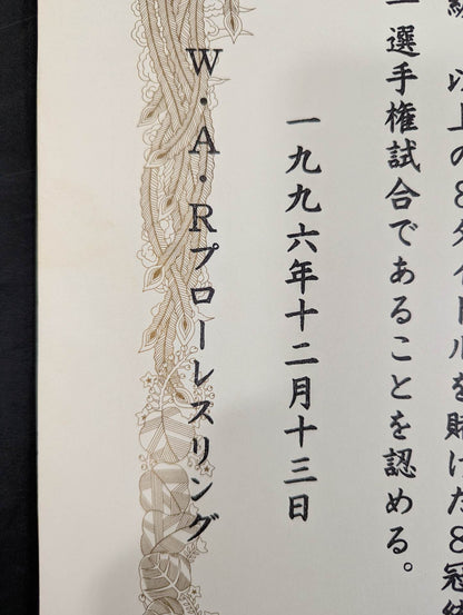 ★ Ultimo Dragon vs. Rey Mysterio Jr ★. 8 Crowns Unified Junior Heavyweight Championship Certificate of fighters right match