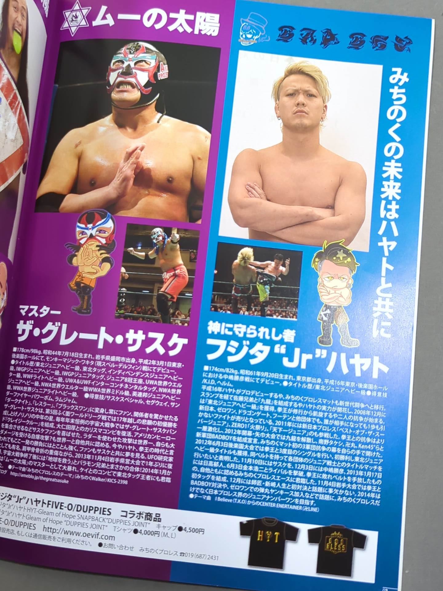 2選手直筆サイン入り】みちのくプロレス オフィシャルパンフレット Vol