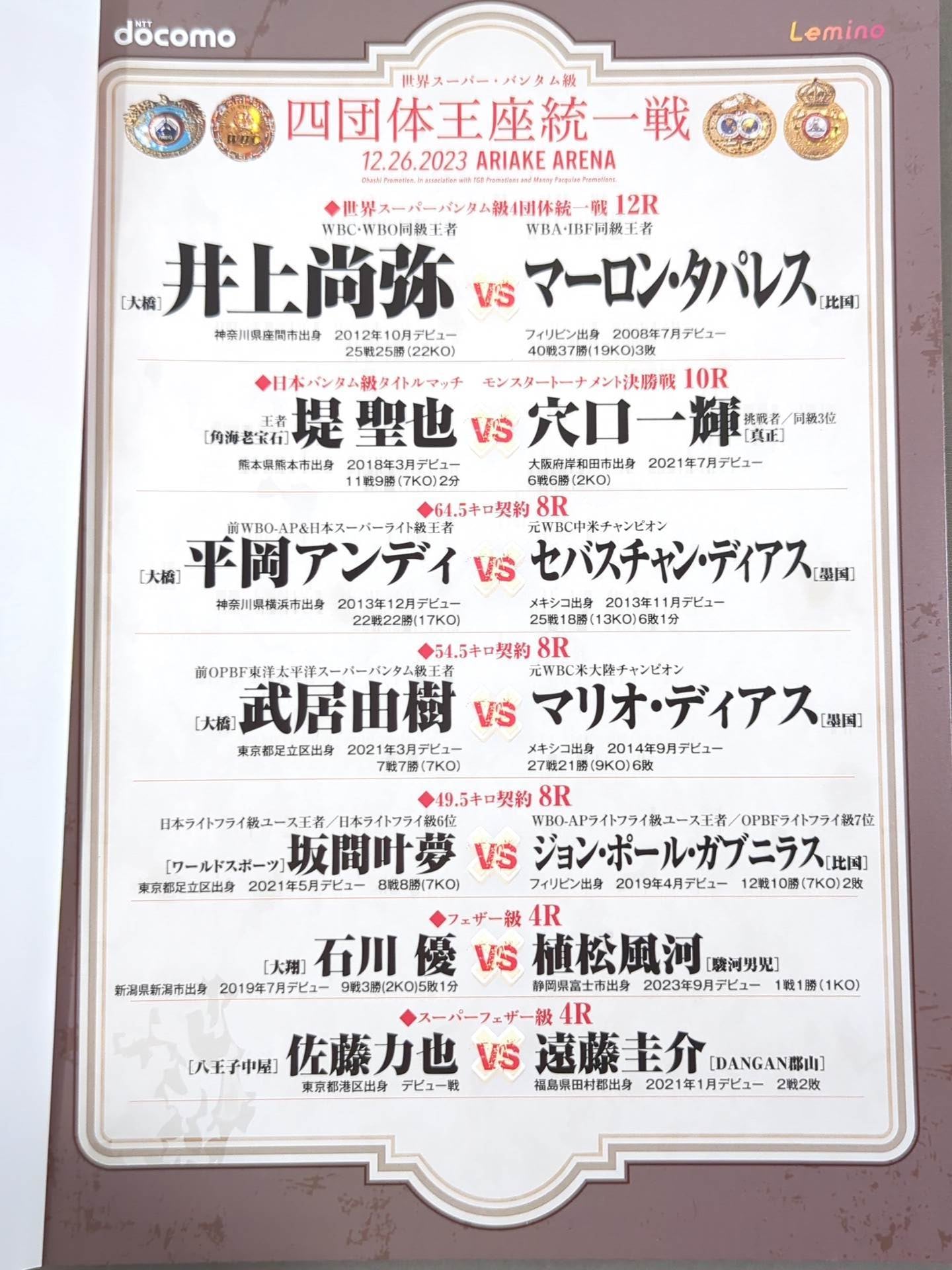 ★4団体統一戦★ 井上尚弥vsマーロン・タパレス