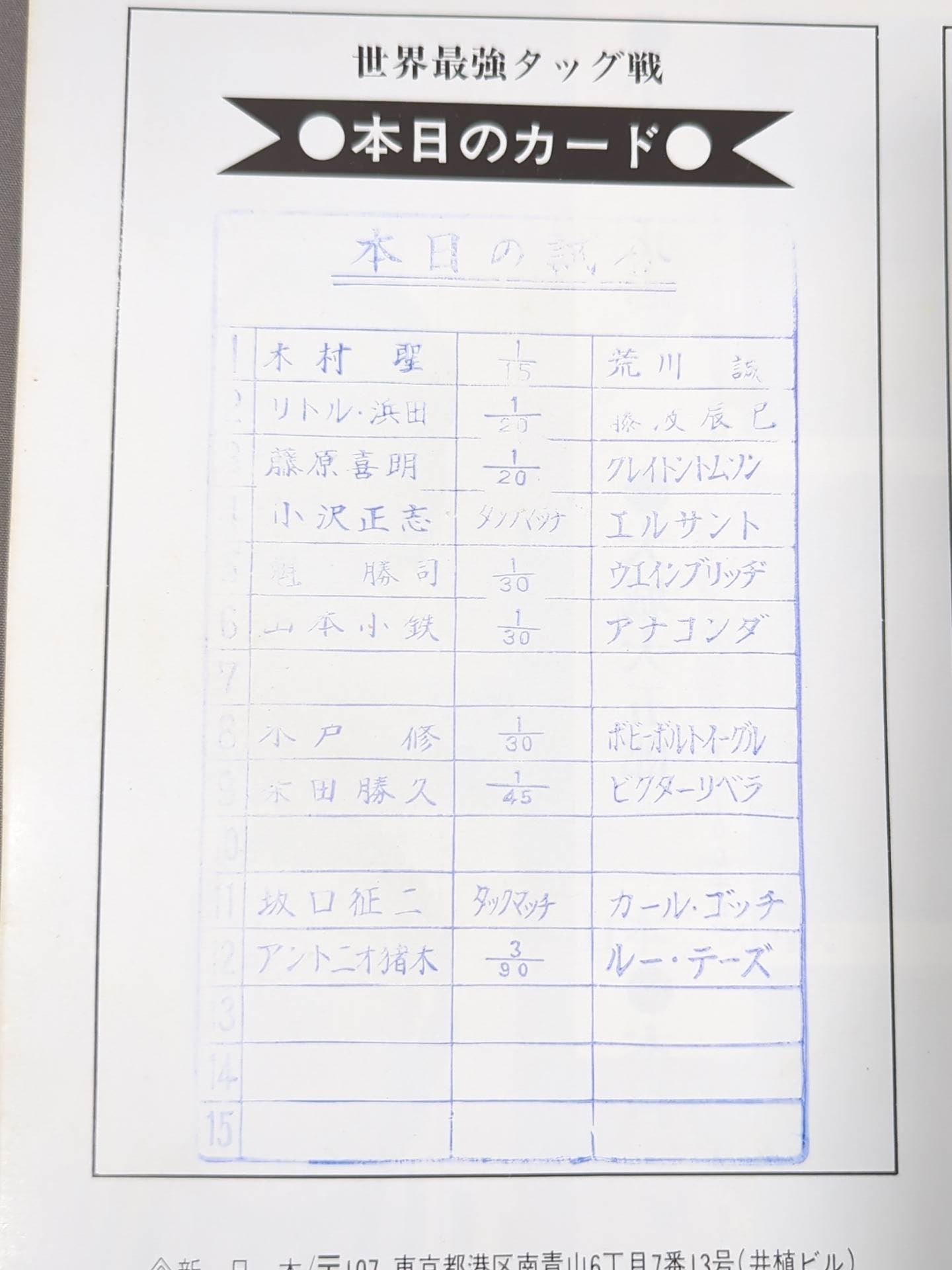 ★坂口&猪木vsゴッチ&テーズ★ 世界最強タッグ戦