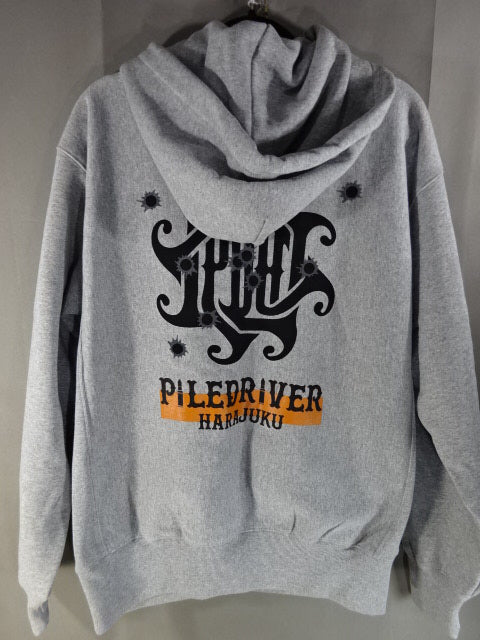 パイルドライバー原宿 ジップパーカー①(グレー)