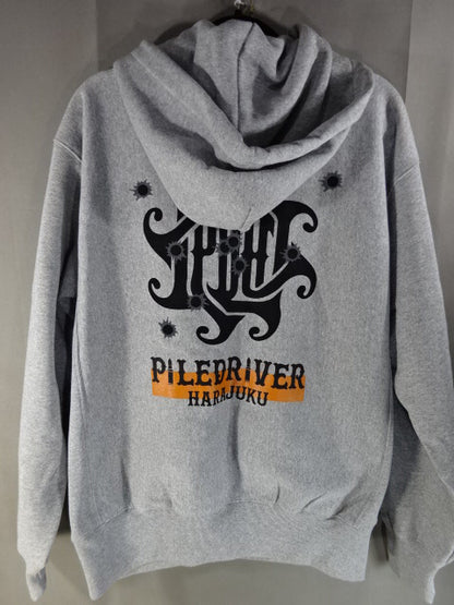 パイルドライバー原宿 ジップパーカー①(グレー)