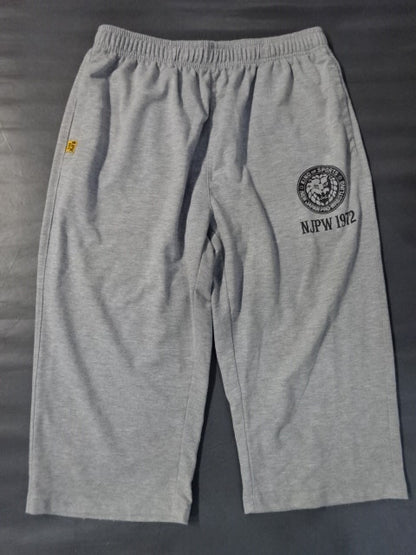 New Japan Pro Wrestling × Shimamura Sweatshirt Quarter Length Pants (2) (Gray)
