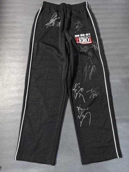 ★12 fighters hand signed autograph ★ ZERO-ONE Jersey Pants (1) (Black)