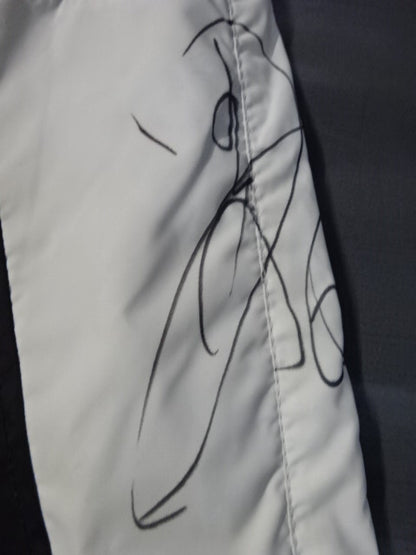 [2 fighters hand signed autograph 】New Japan Pro Wrestling ×SOUL SPORTS Lion Mark  Breaker Pants (1) (Black)