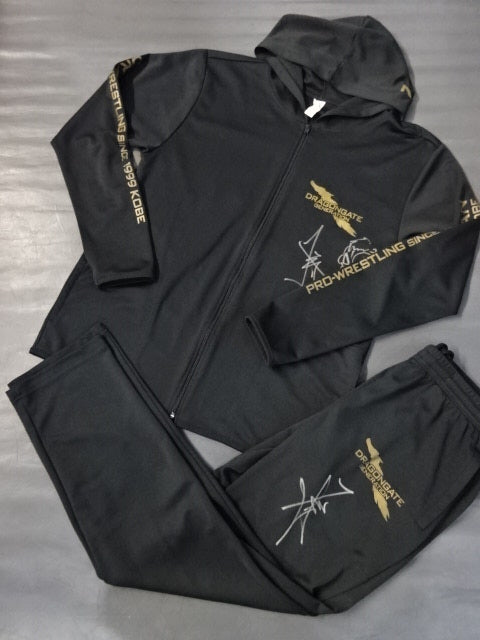 【Kzy 直筆サイン入り】ドラゴンゲート セットアップジャージ①(ブラック)