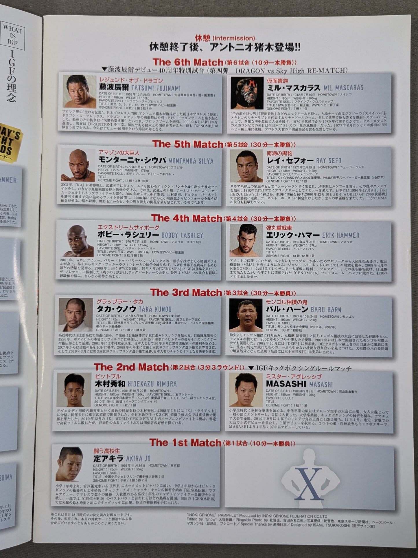 INOKI GENOME 東日本大震災復興イベント ～Super Stars Festival 2011～