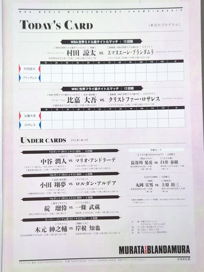 【WBA世界ミドル級タイトルマッチ】村田諒太vsブランダムラ