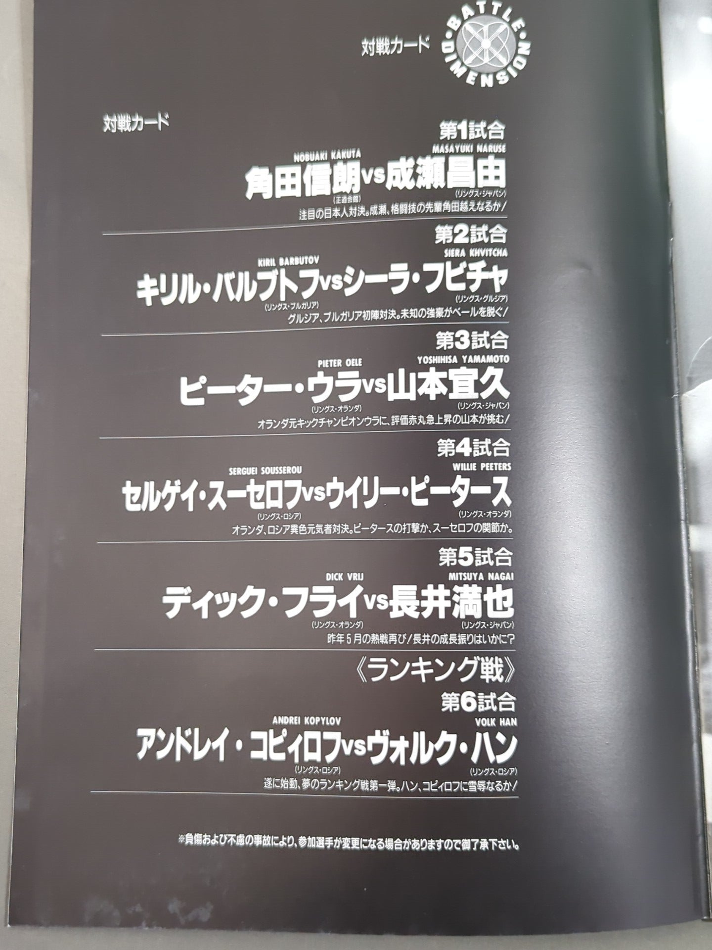 BATTLE DIMENSION'93 / Fighting, Fighting, New, Dimension, Original OSAKA#1