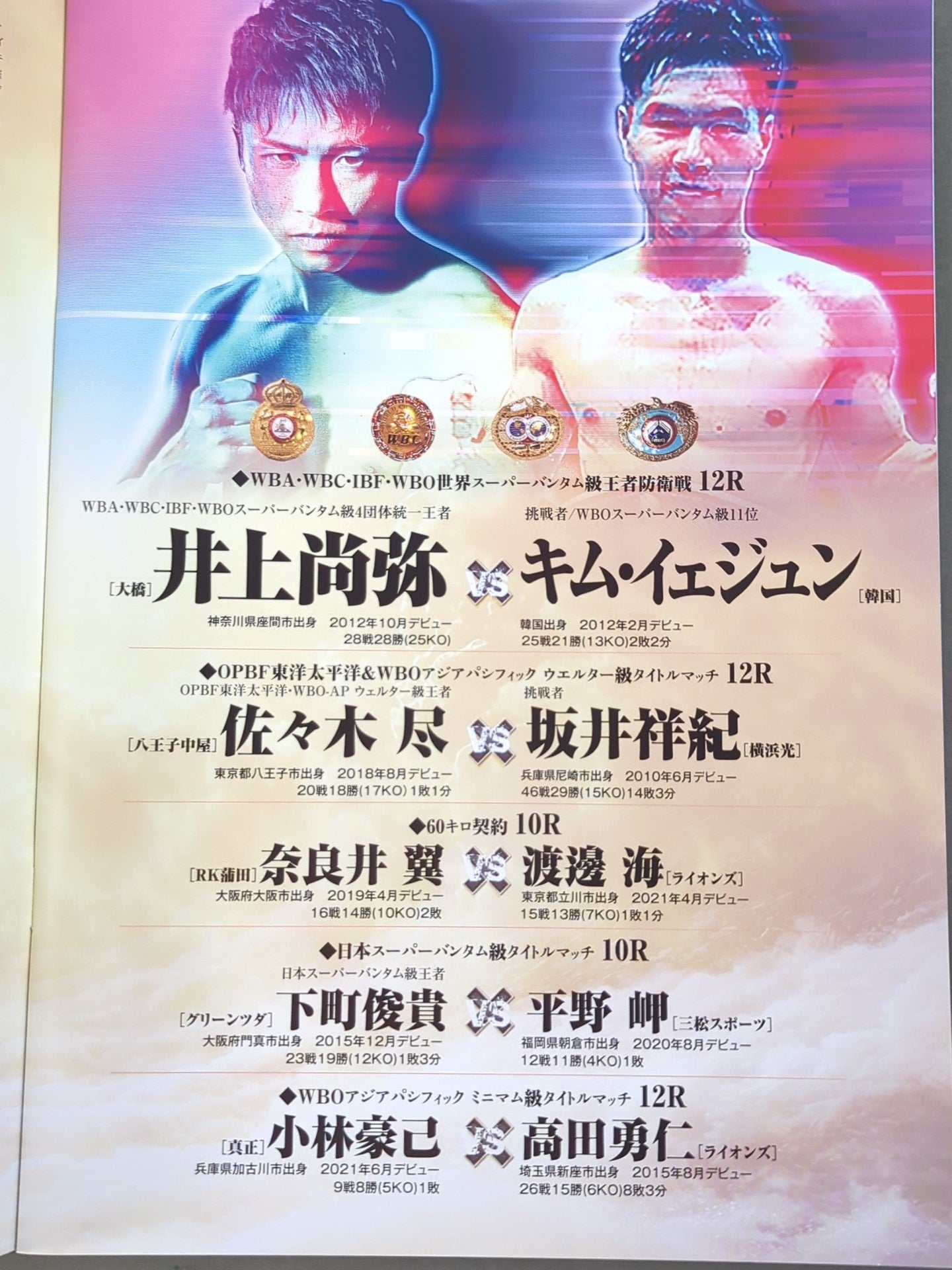 ★4 promotion unification match ★ Naoya Inoue vs. Kim Ye-jun