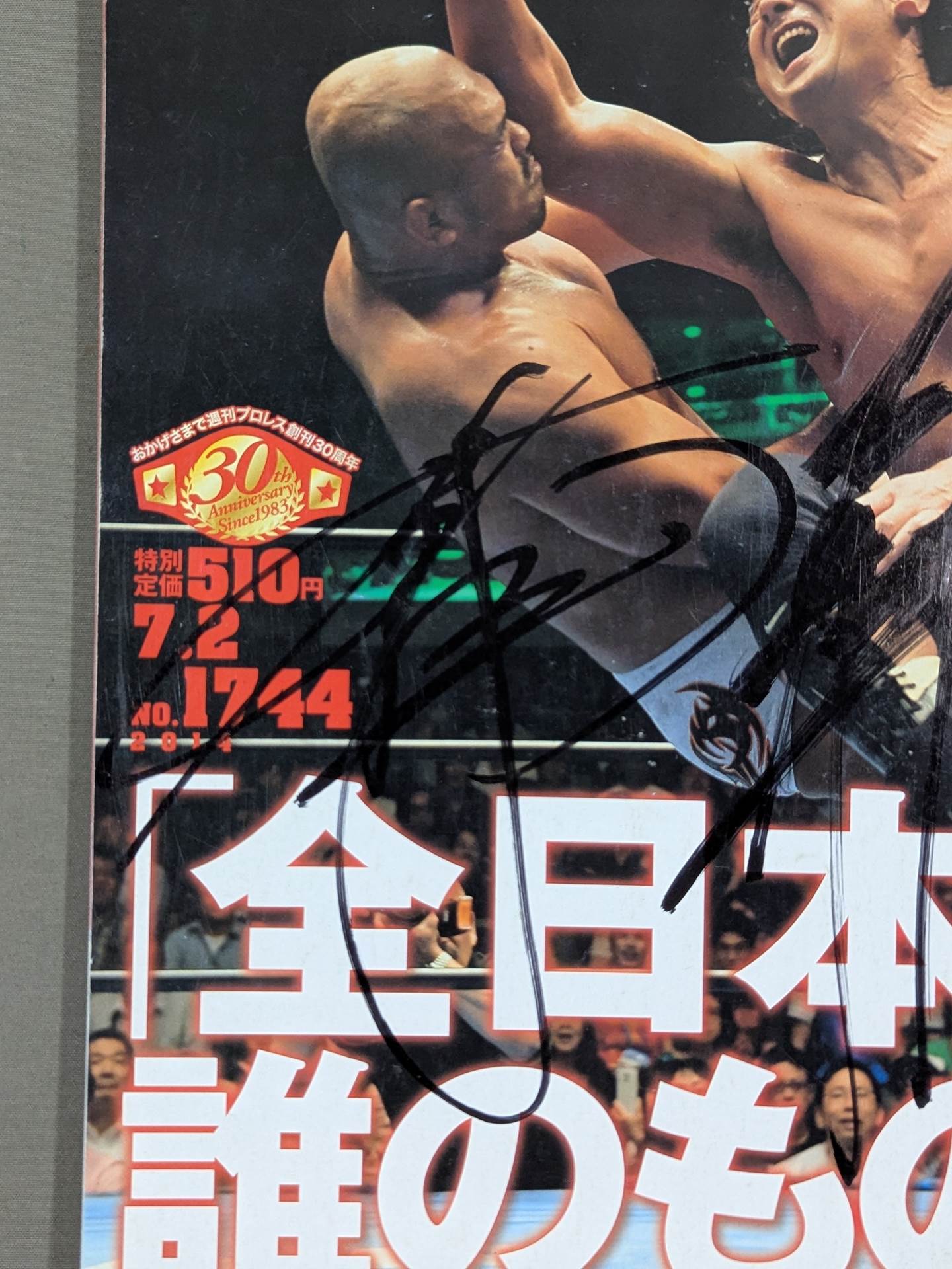 [2 fighters hand signed autograph 】Weekly Pro Wrestling 1744