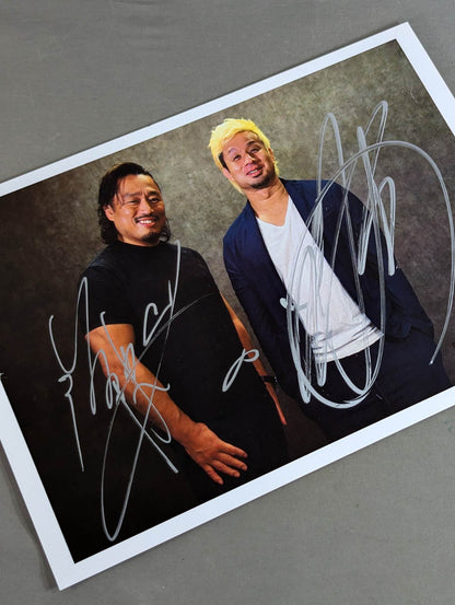 Hirooki Goto fighters &YOSHI-HASHI 2 hand signed autographs  Pro-Photo 