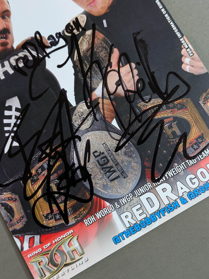 ★ROH&IWGP★ reDRagon Bobby Fish & Kyle O'Reilly 2 hand signed autographs Pro-Photo 
