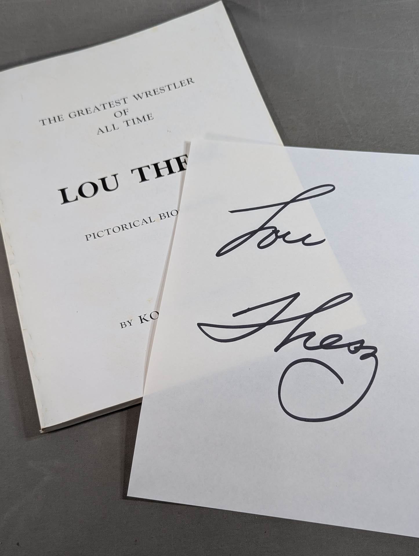 【Lou Thesz  hand signed autograph 】THE GREATEST WRESTLER OF ALL TIME LOU THESZ  PICTORICAL BIOGRAPHY
