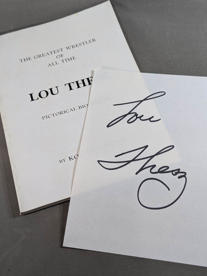 【Lou Thesz  hand signed autograph 】THE GREATEST WRESTLER OF ALL TIME LOU THESZ  PICTORICAL BIOGRAPHY