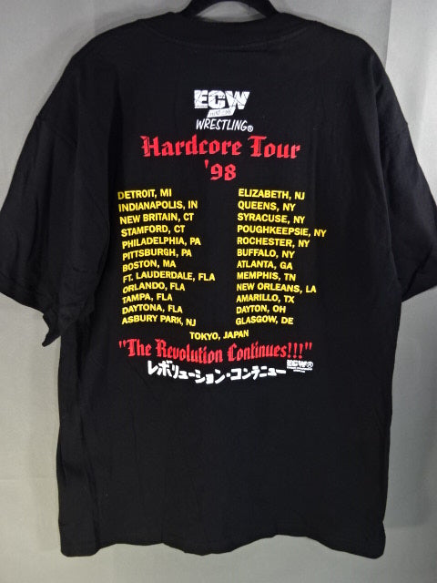 ECW JAPAN TOUR Hard Core CAFE TOKYO JAPAN T-Shirt (1) (ECW / Black)