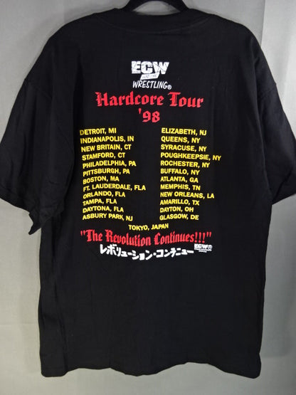 ECW JAPAN TOUR Hard Core CAFE TOKYO JAPAN T-Shirt (1) (ECW / Black)
