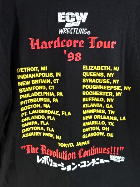ECW JAPAN TOUR Hard Core CAFE TOKYO JAPAN T-Shirt (1) (ECW / Black)