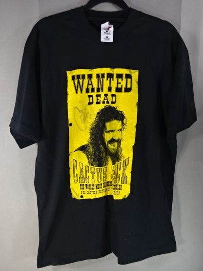 【hand signed autograph】 Cactus Jack  " WANTED DEAD" T-Shirt