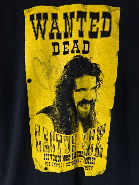 【hand signed autograph】 Cactus Jack  " WANTED DEAD" T-Shirt