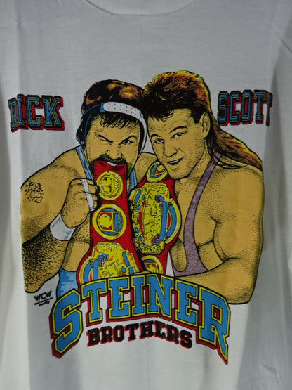 Steiner Brothers Illustration T-Shirt (1) (WCW / White)