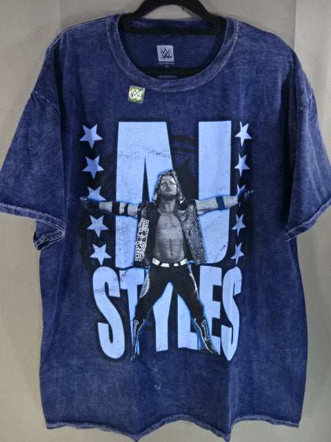 AJ Styles  Picture T-Shirt (1) (WWE (2018) / Navy)