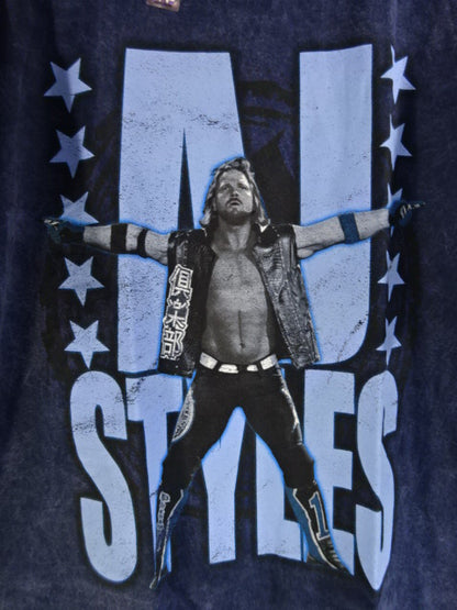 AJ Styles  Picture T-Shirt (1) (WWE (2018) / Navy)