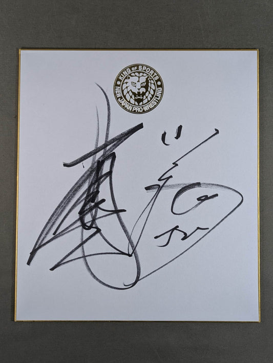 ★ Tenkoji ★ Hiroyoshi Tenzan & Satoshi Kojima (Lion Mark Shikishi ( Autograph board ) )