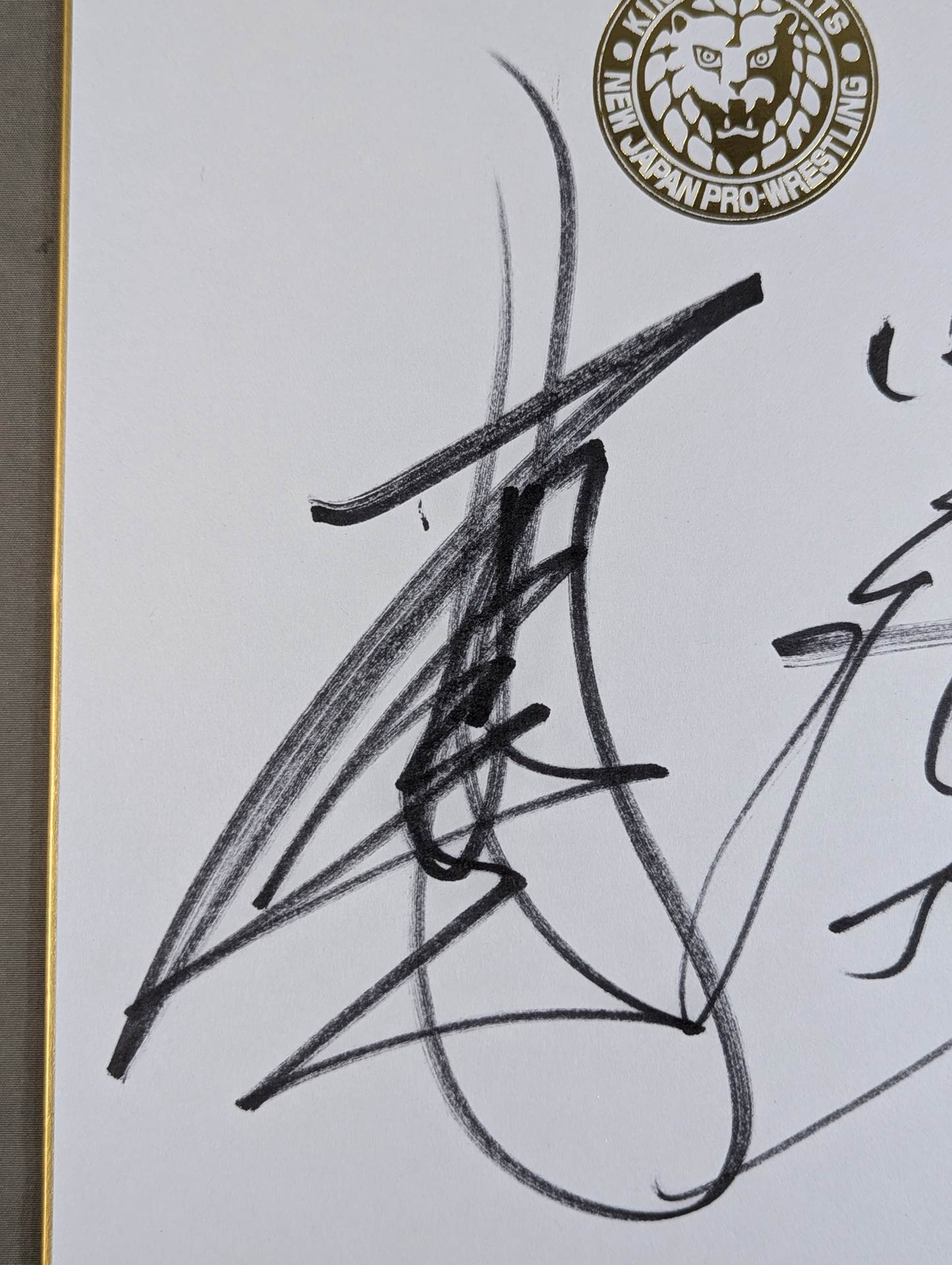★ Tenkoji ★ Hiroyoshi Tenzan & Satoshi Kojima (Lion Mark Shikishi ( Autograph board ) )