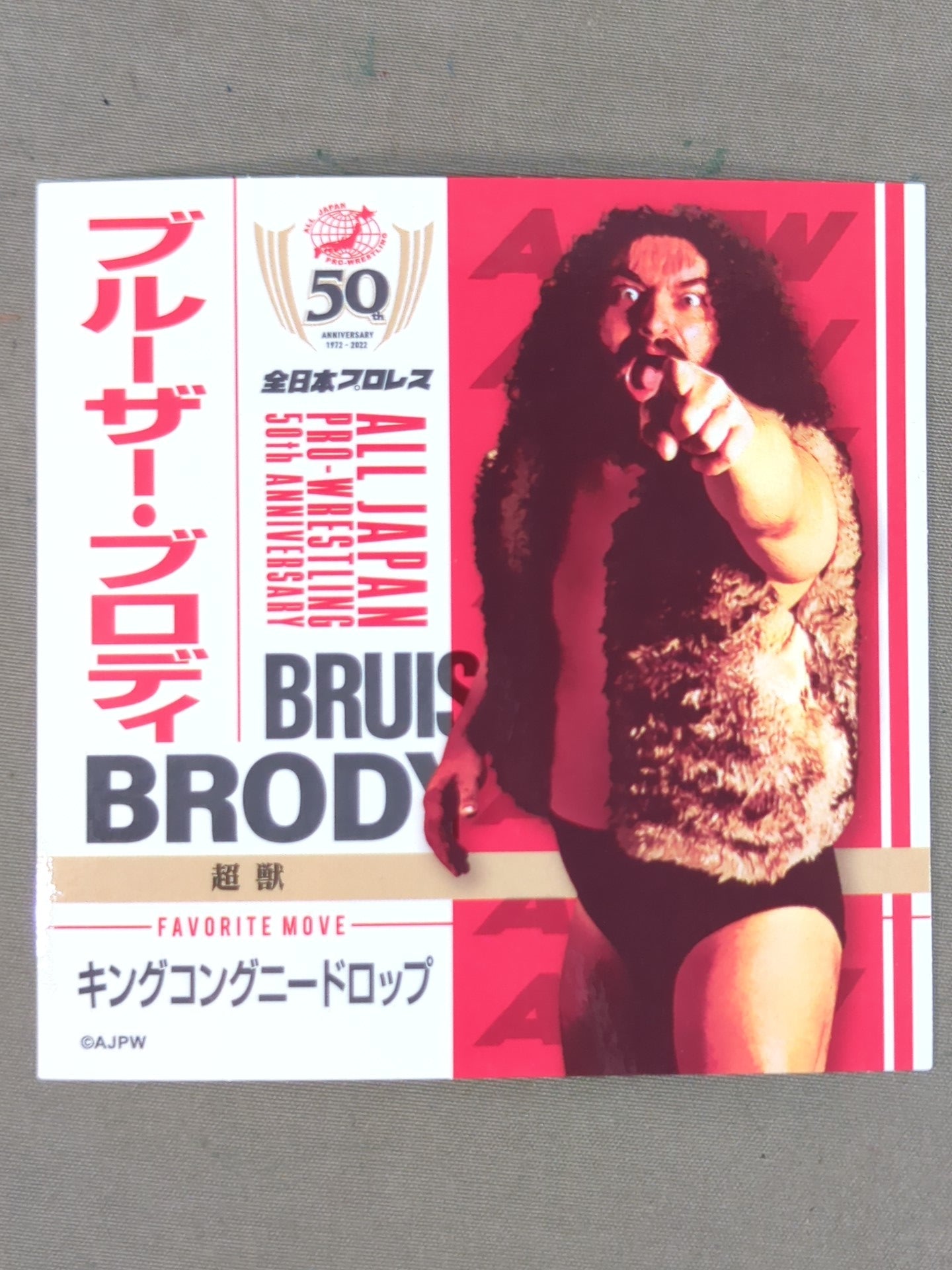 ブルーザー・ブロディ 全日本プロレス50周年 クリアファイル