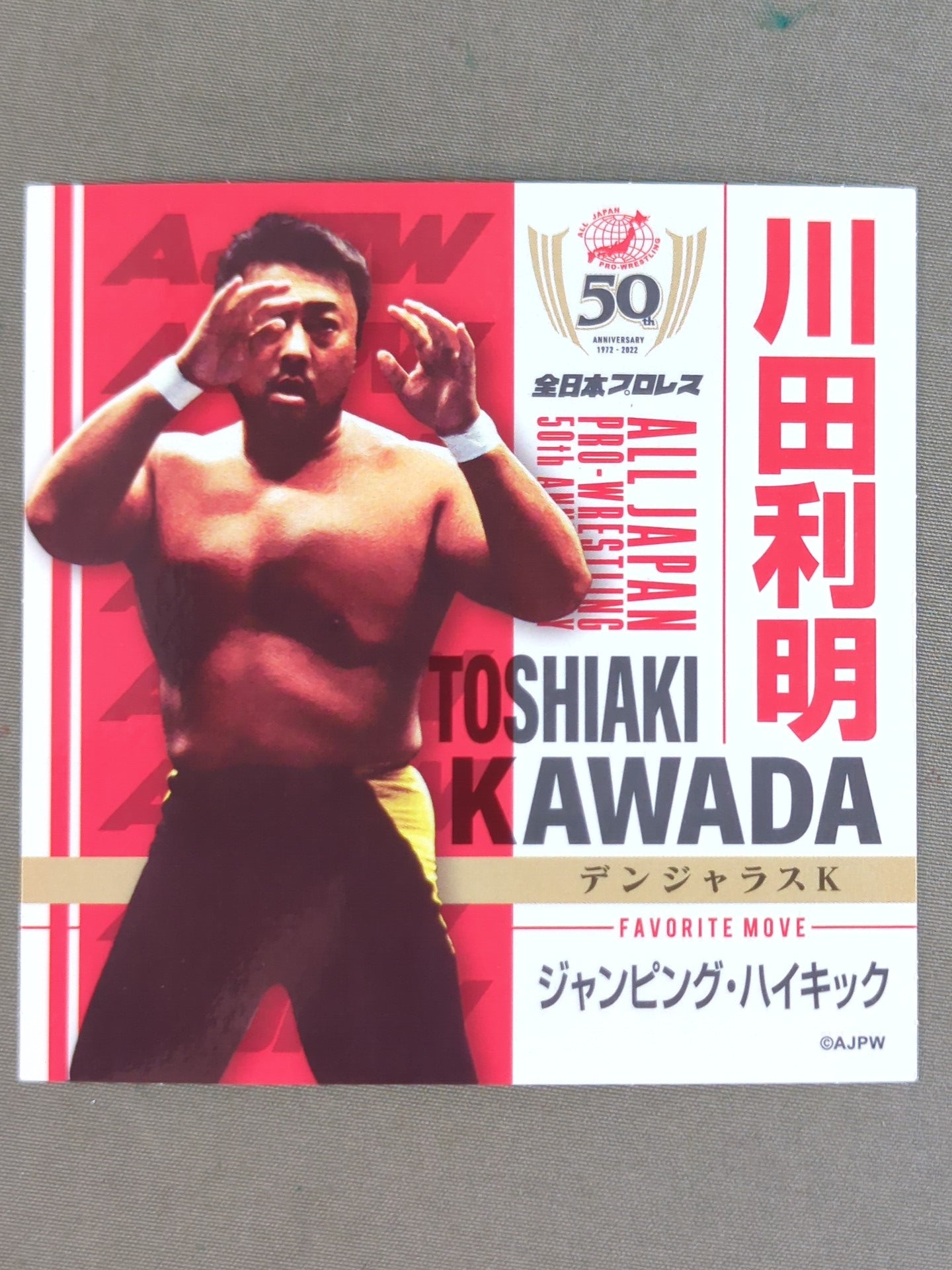 川田利明 全日本プロレス50周年 クリアファイル＆ステッカーセット