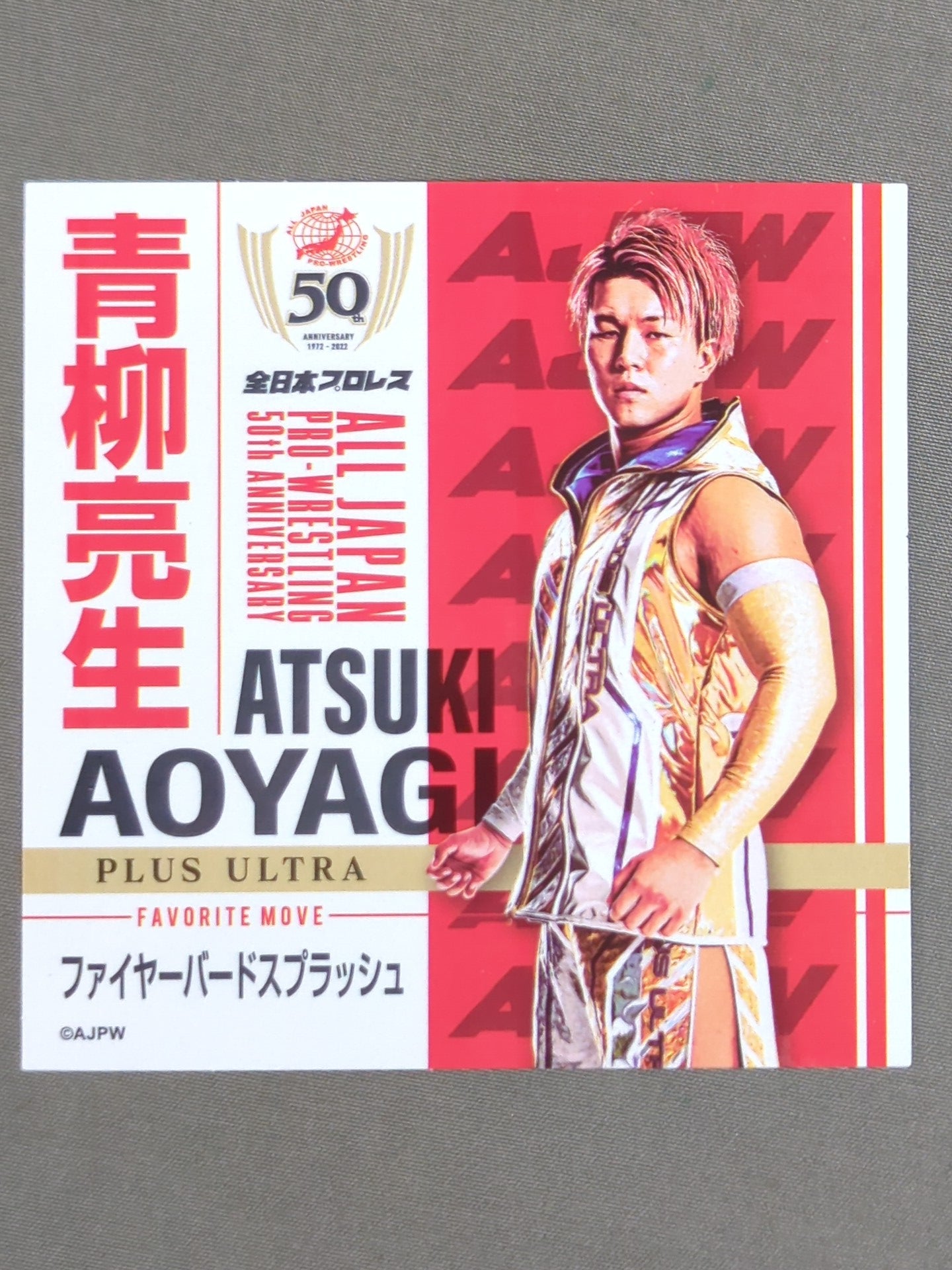青柳亮生 全日本プロレス50周年 クリアファイル＆ステッカーセット